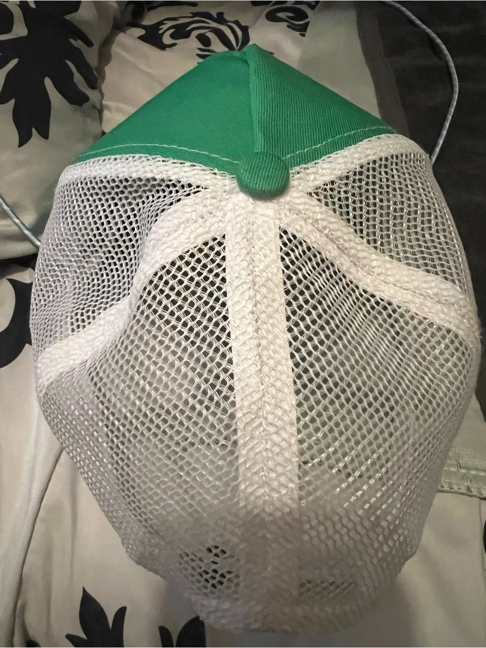 Green and White Mesh Trucker Cap